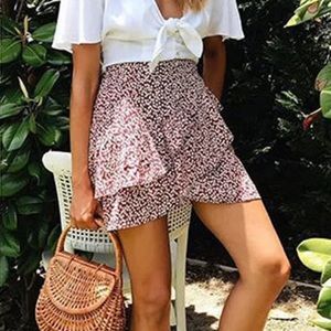 Brand new red floral skirt